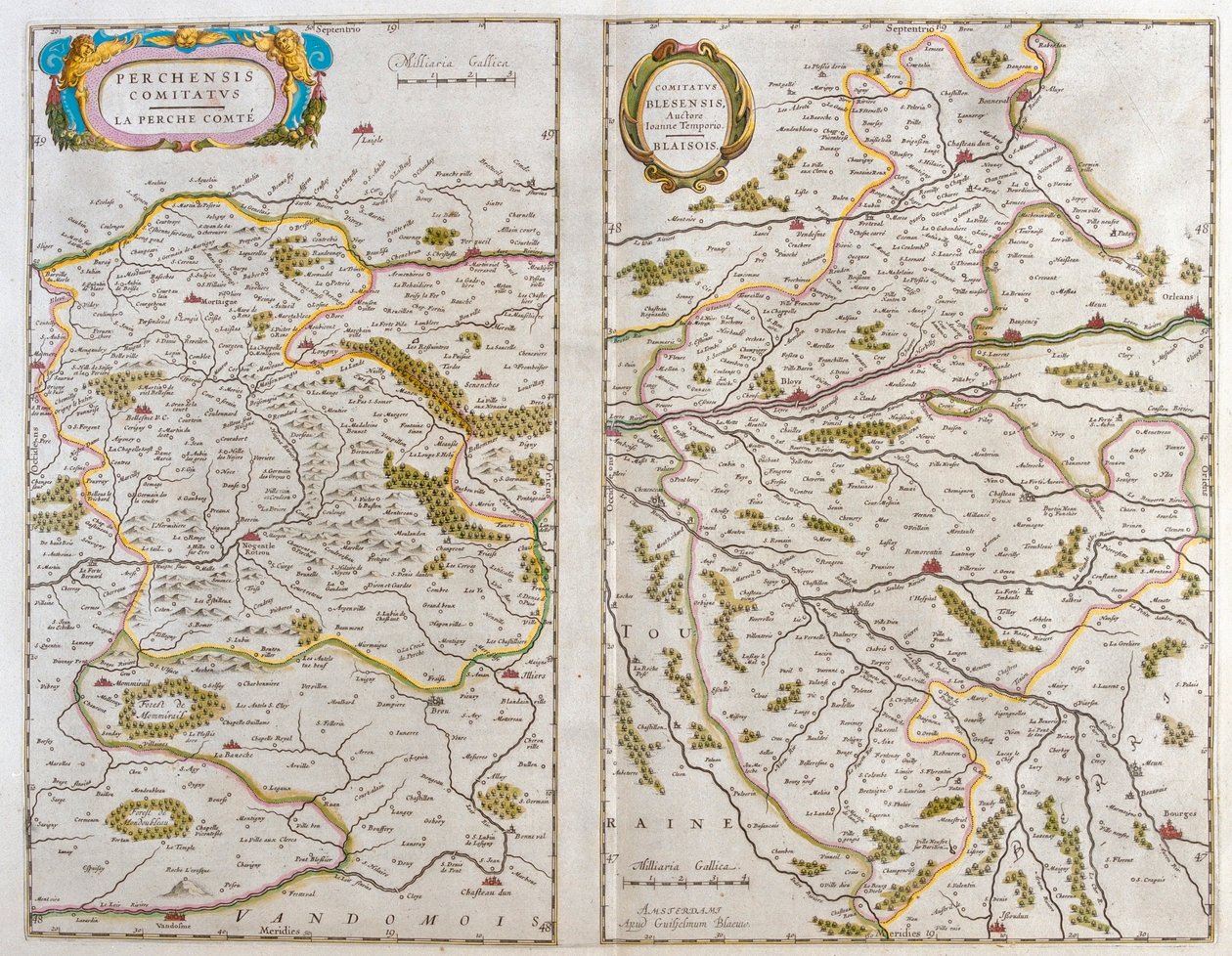 Hegy és vendome - Blaisois (Champagne, Ardennek), Willem Blaeu "Theatrum Orbis Terrarum, sive Atlas Novus" című művében, Amszterdam, Amszterdam alkotó: Willem Blaeu