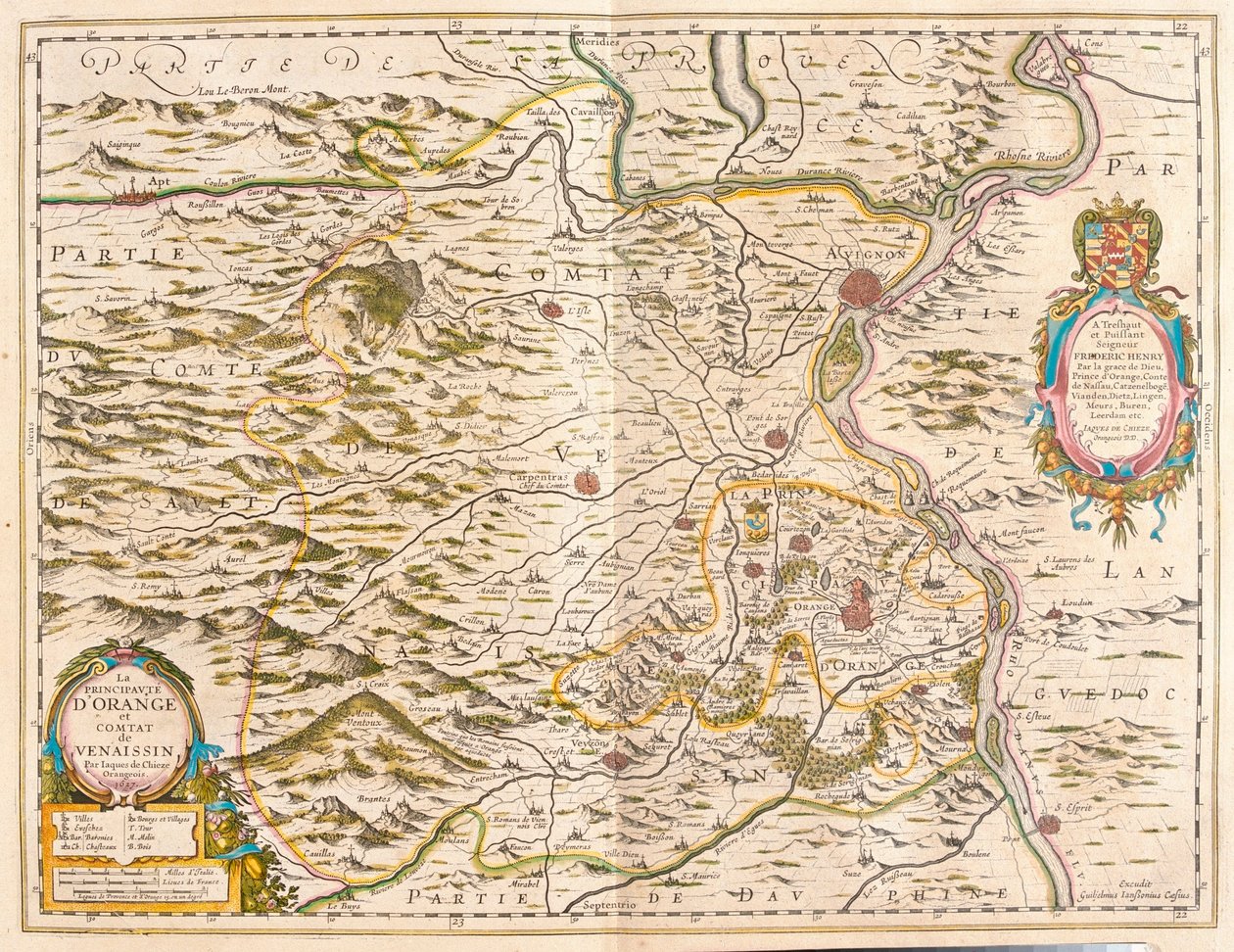 Orange és Avignon, a Willem Blaeu által készített "Theatrum Orbis Terrarum, sive Atlas Novus"-ban, Amszterdam, Amszterdam alkotó: Willem Blaeu
