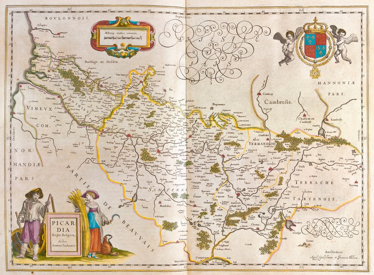 Piccardia, a Willem Blaeu által készített "Theatrum Orbis Terrarum, sive Atlas Novus"-ban, Amszterdam, Amszterdam alkotó: Willem Blaeu