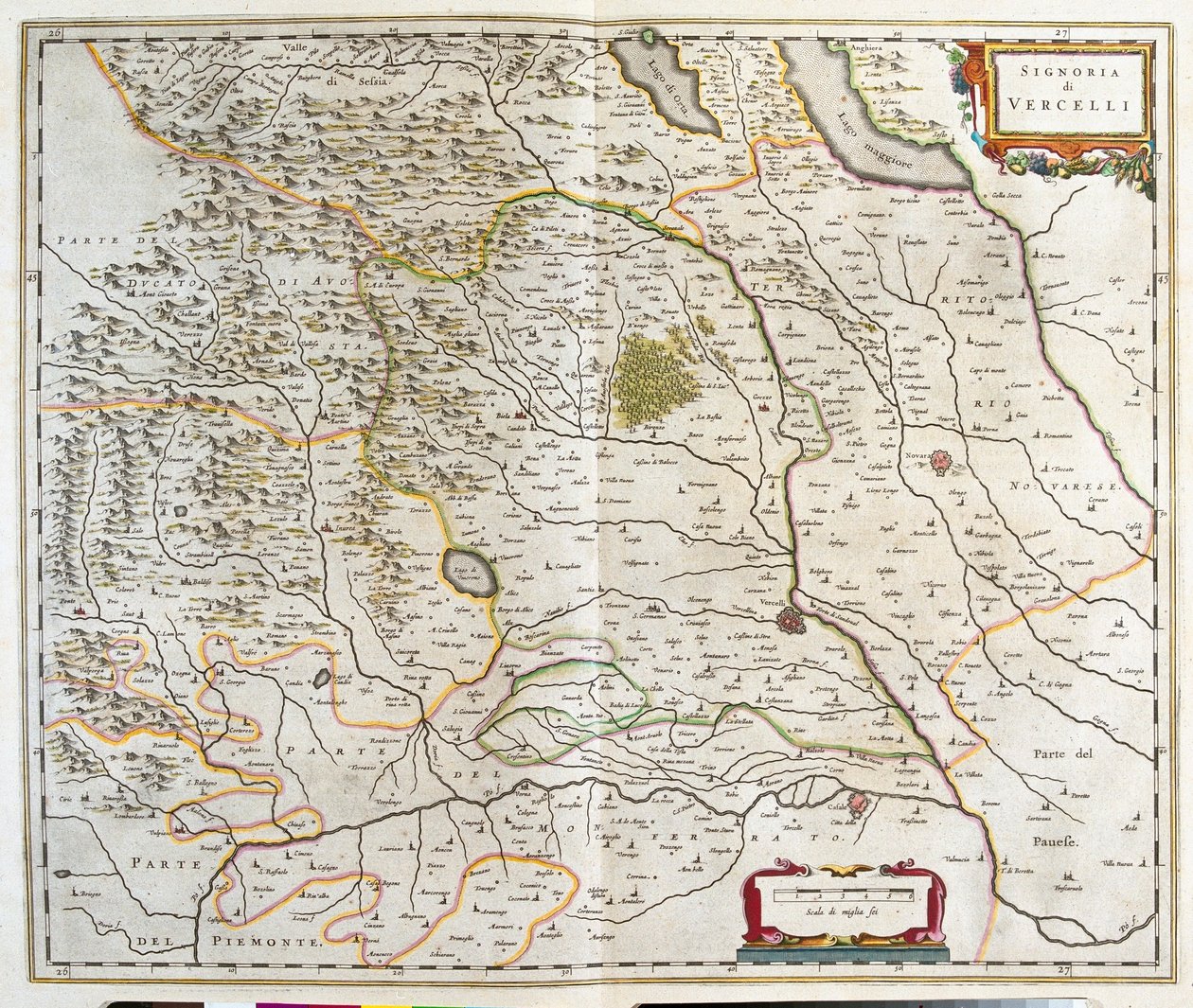 Piemont, Olaszország, az amszterdami Willem Blaeu "Theatrum Orbis Terrarum, sive Atlas Novus" című művében. alkotó: Willem Blaeu