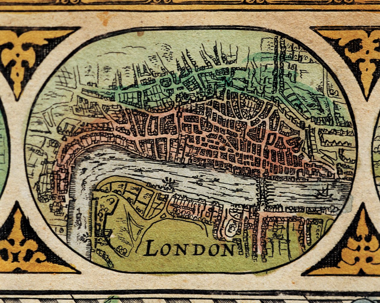 "" London városának ábrázolása "" Világtérkép részlete Willem Janszoon Blaeu (1571-1638) "Theatre of the World" című művében alkotó: Willem Blaeu
