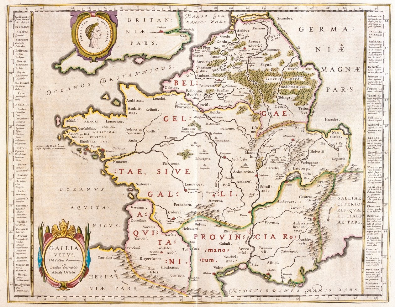 Római birodalom Cézár idején, Willem Blaeu, Amszterdam, "Theatrum Orbis Terrarum, sive Atlas Novus" című művében. alkotó: Willem Blaeu