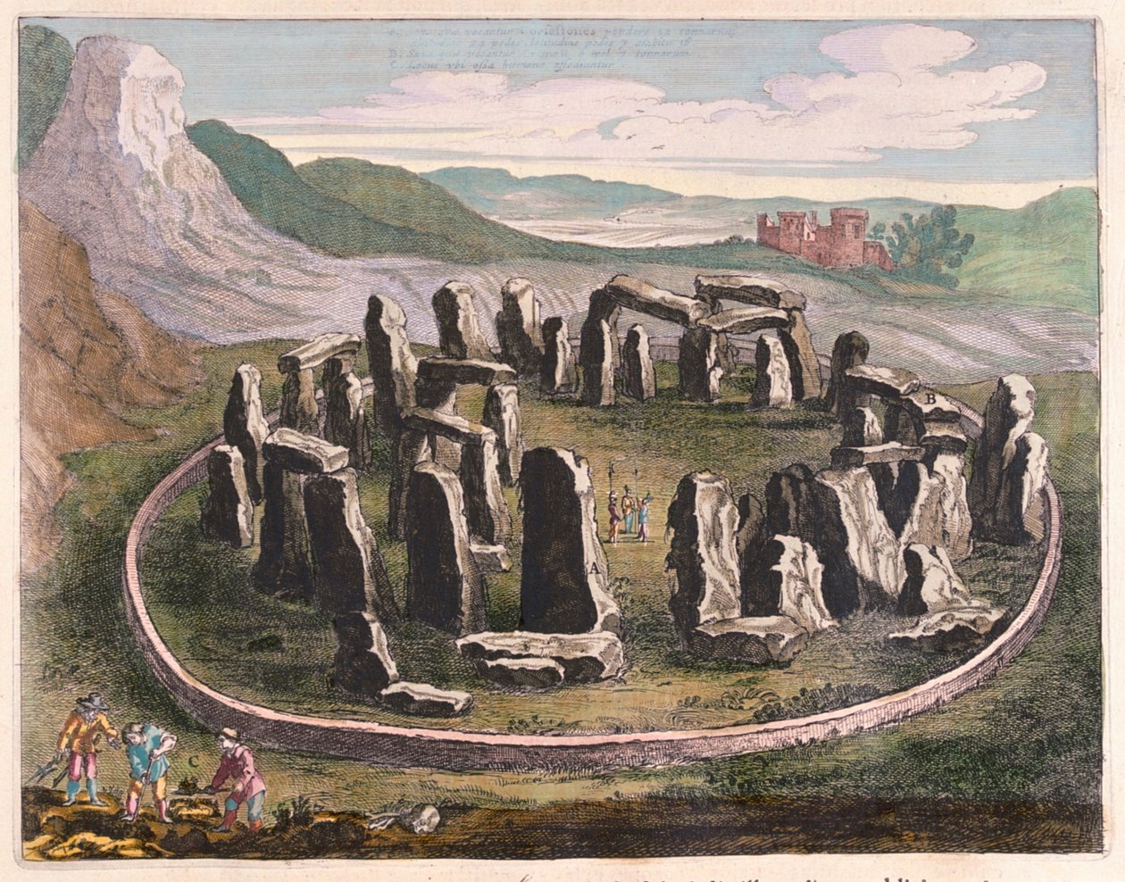 Stonehenge, a Willem Blaeu által készített "Theatrum Orbis Terrarum, sive Atlas Novus"-ban, Amszterdam, Amszterdam alkotó: Willem Blaeu