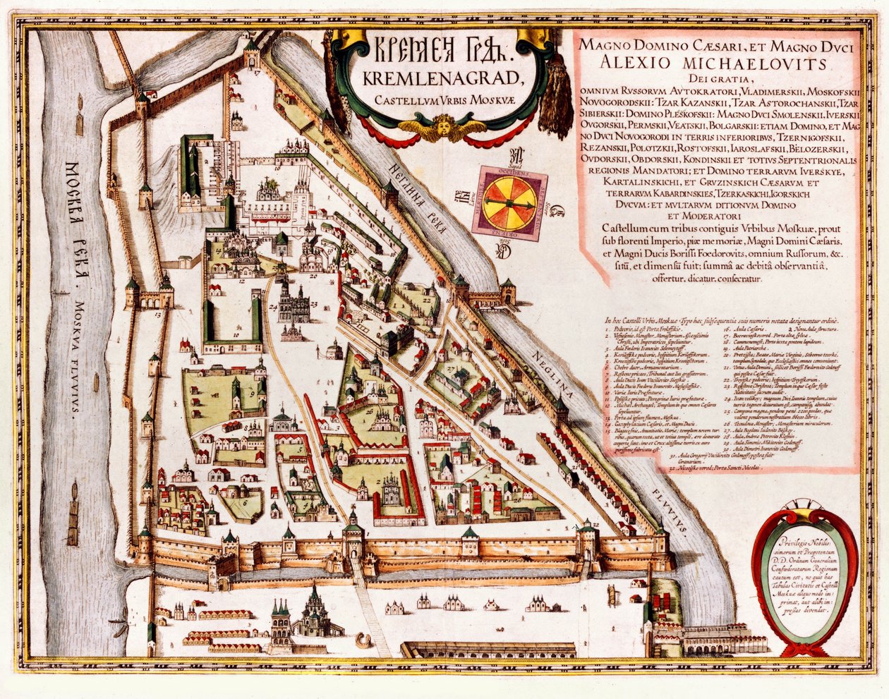 A moszkvai Kreml 16. századi térképe alkotó: Willem Blaeu