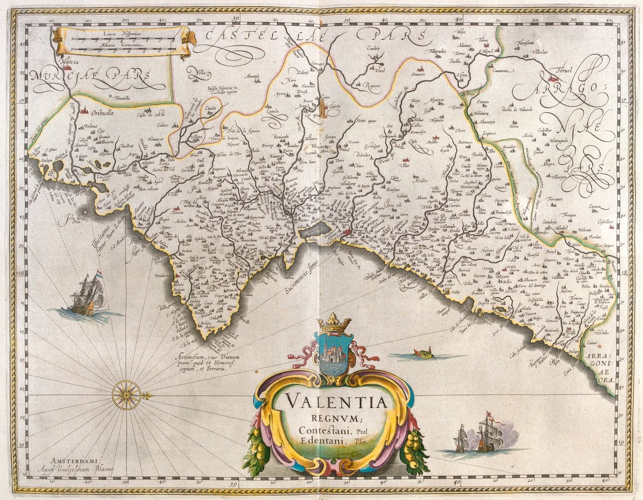 Valencia, a Willem Blaeu által készített "Theatrum Orbis Terrarum, sive Atlas Novus"-ban, Amszterdam, Amszterdam alkotó: Willem Blaeu