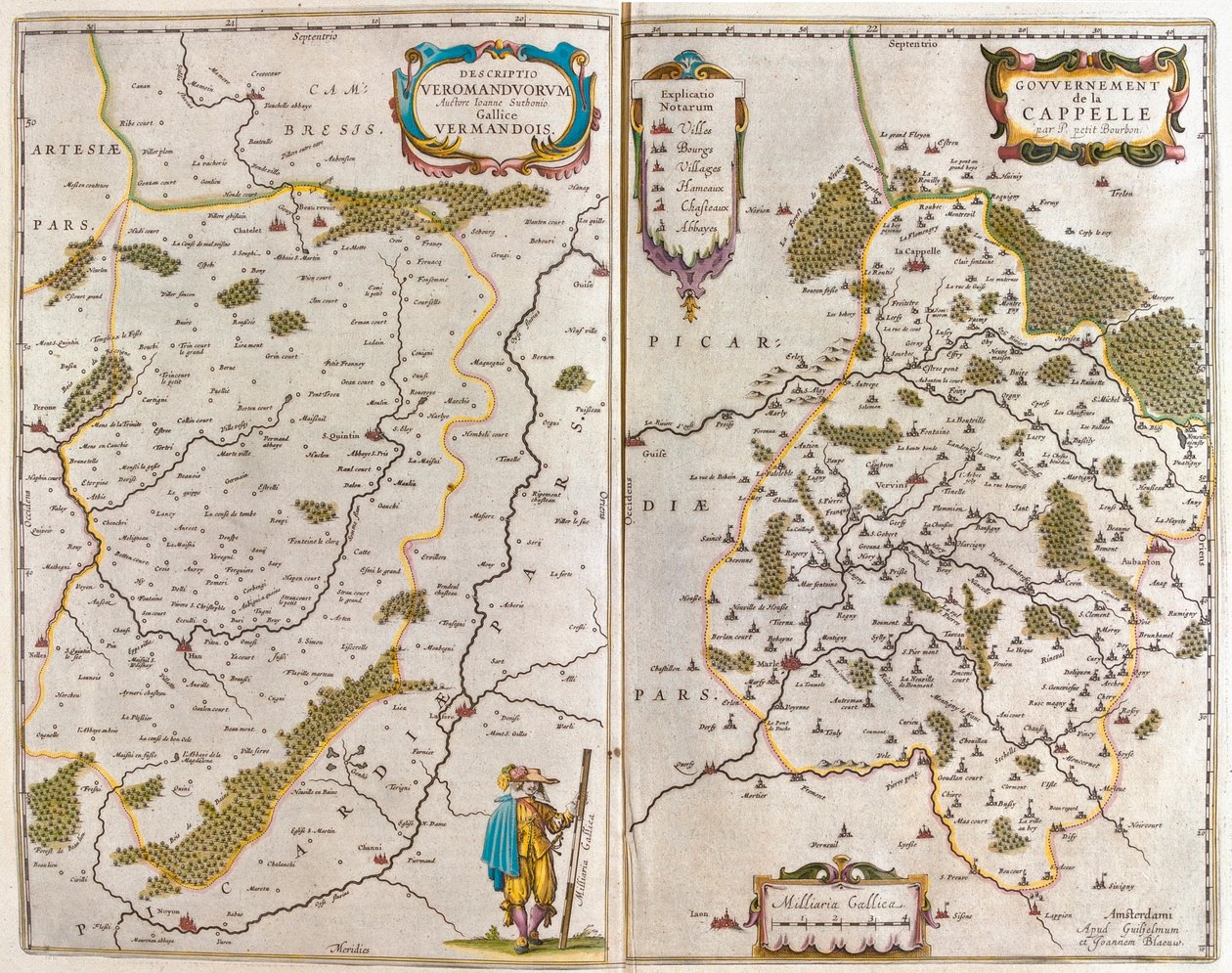 Vermandois-Saint Quentin/Tierache, Aisne, a Willem Blaeu által készített "Theatrum Orbis Terrarum, sive Atlas Novus"-ban (Amszterdam). alkotó: Willem Blaeu