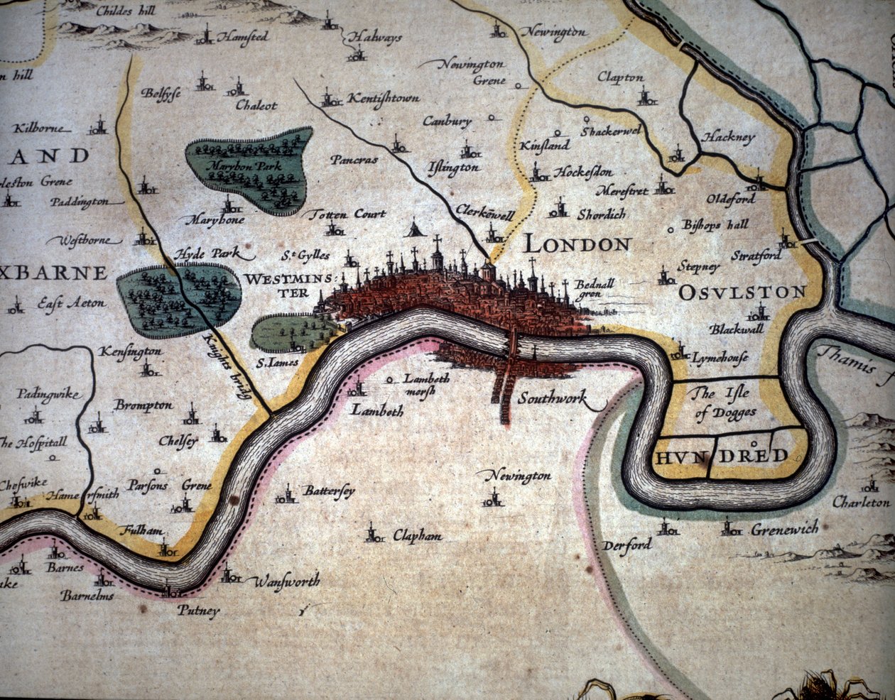 Kilátás Londonra és környékére. W. Blaeu atlasza alkotó: Willem Blaeu