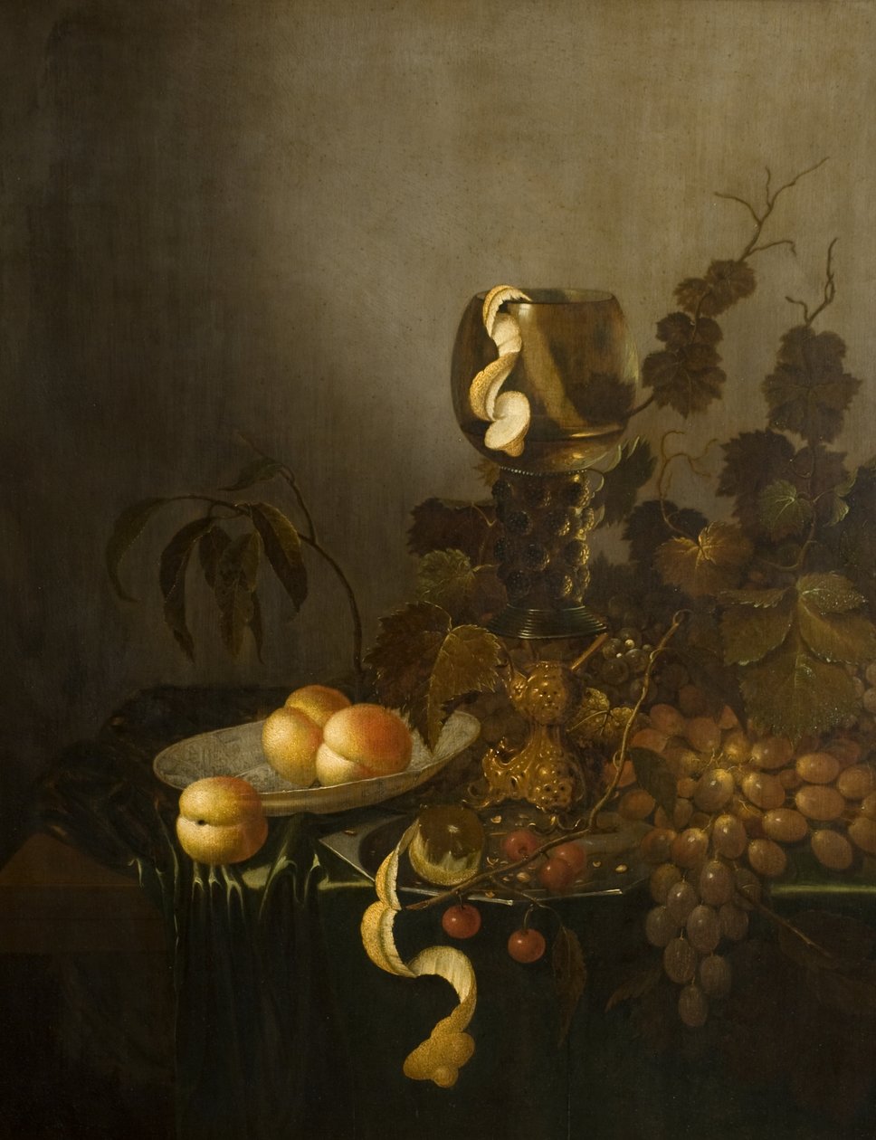 Csendélet gyümölccsel és csánküveggel alkotó: Willem Claesz. (manner of) Heda