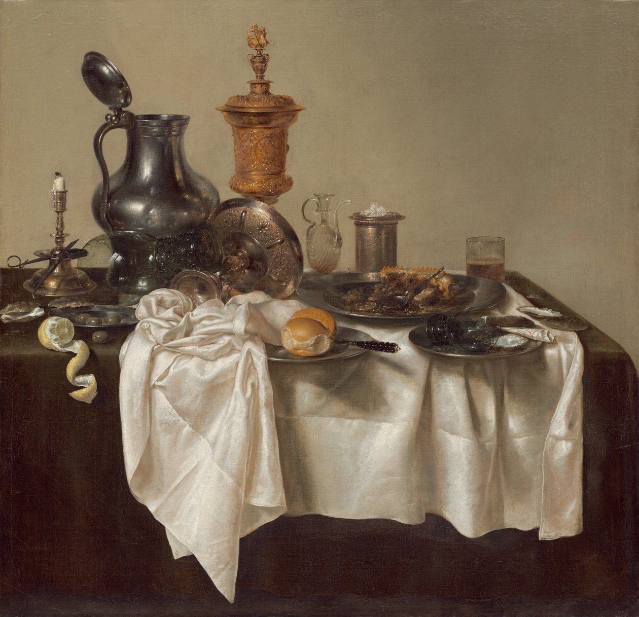 Bankett darab darált pitével, 1635. alkotó: Willem Claesz. Heda