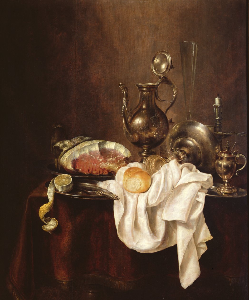 Sonka csendélet és ezüsttál alkotó: Willem Claesz. Heda