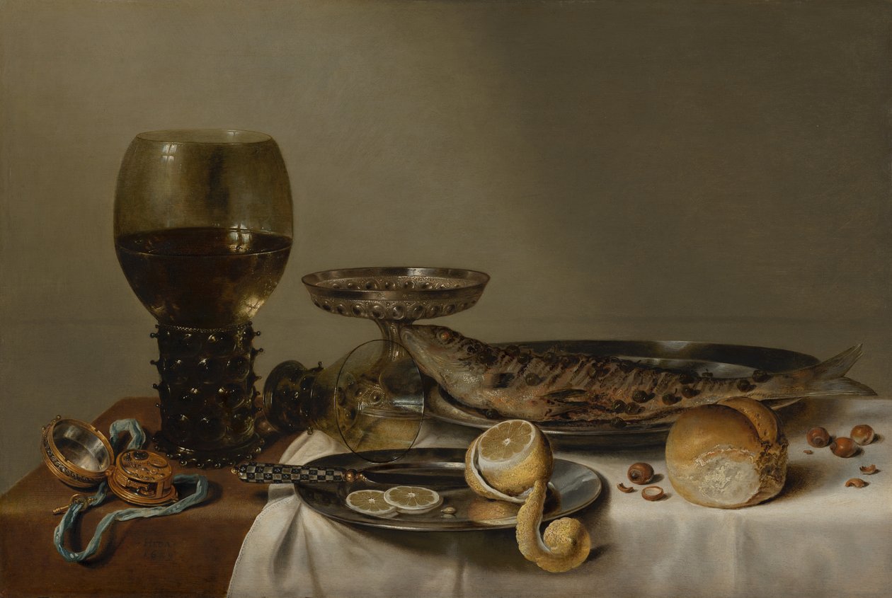 Stillleben mit einem Römer und einer Uhr alkotó: Willem Claesz. Heda