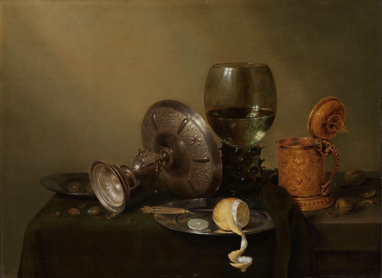 Csendélet aranyozott Beer Tankarddal alkotó: Willem Claesz. Heda