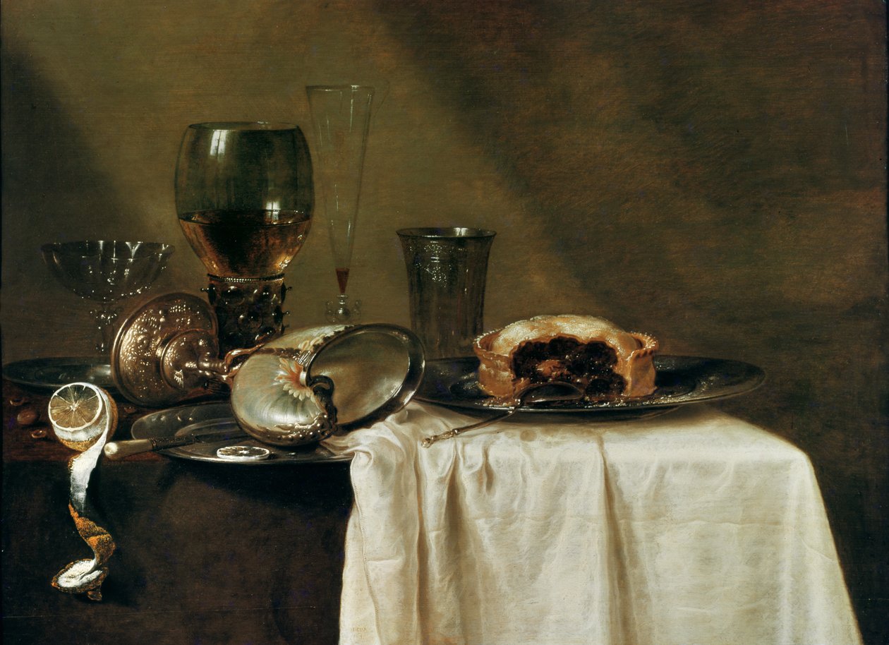 A feketeribizli torta, 1635 alkotó: Willem Claesz. Heda