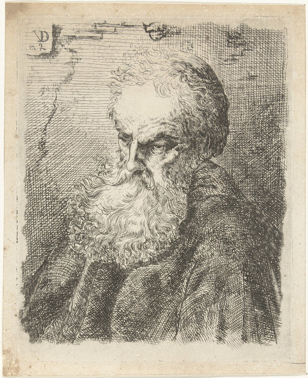 Egy szakállas idős férfi mellszobra alkotó: Willem Cornelis van Dijk