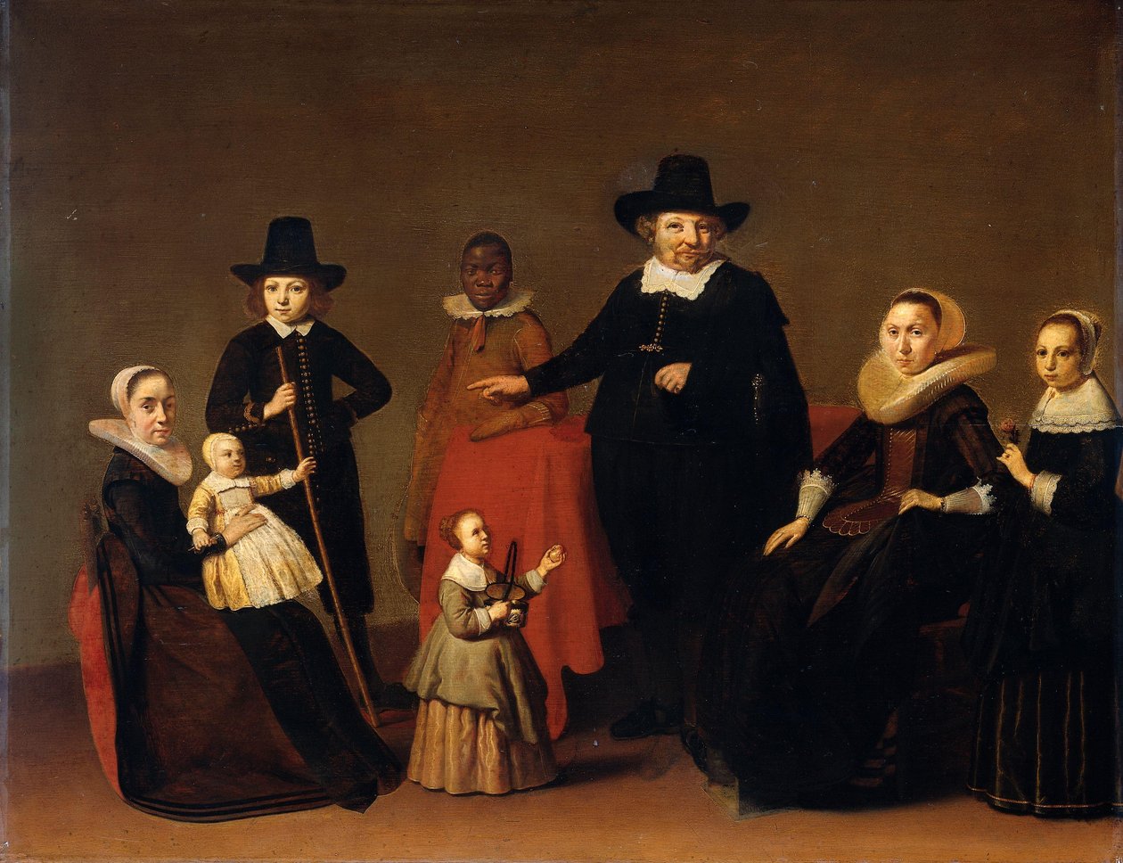 Családi csoport egy fekete férfival alkotó: Willem Cornelisz Duyster