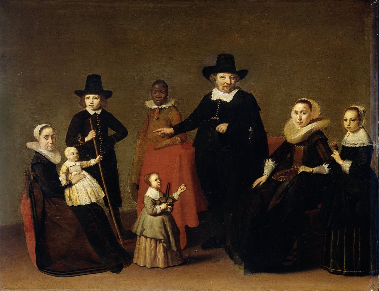 Családi csoport fekete cseléddel, c. 1631-33 (olaj a panelen) alkotó: Willem Cornelisz Duyster