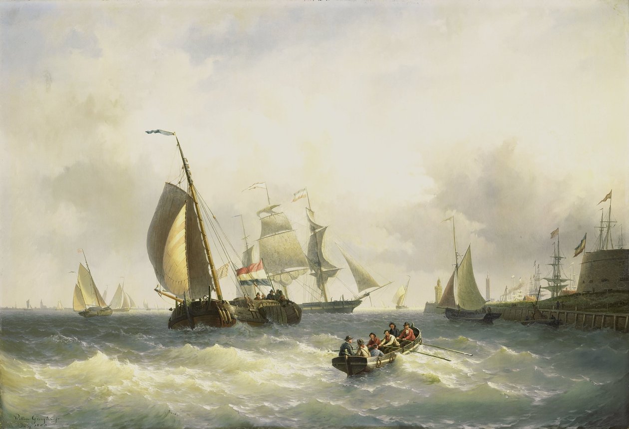 Horgonyzóhely Bremerhavenben alkotó: Willem Gruyter jr.