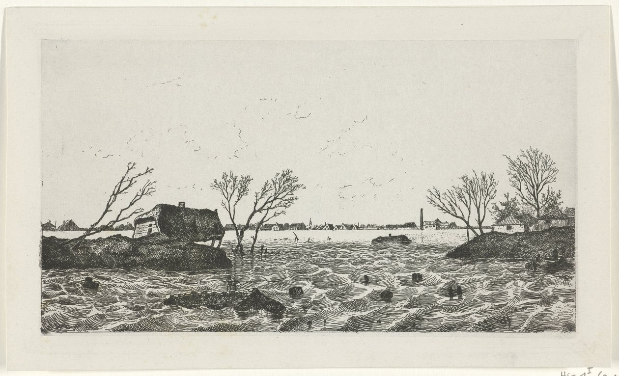 Gátszakadás Dreumelben, 1855 alkotó: Willem Gruyter jr.