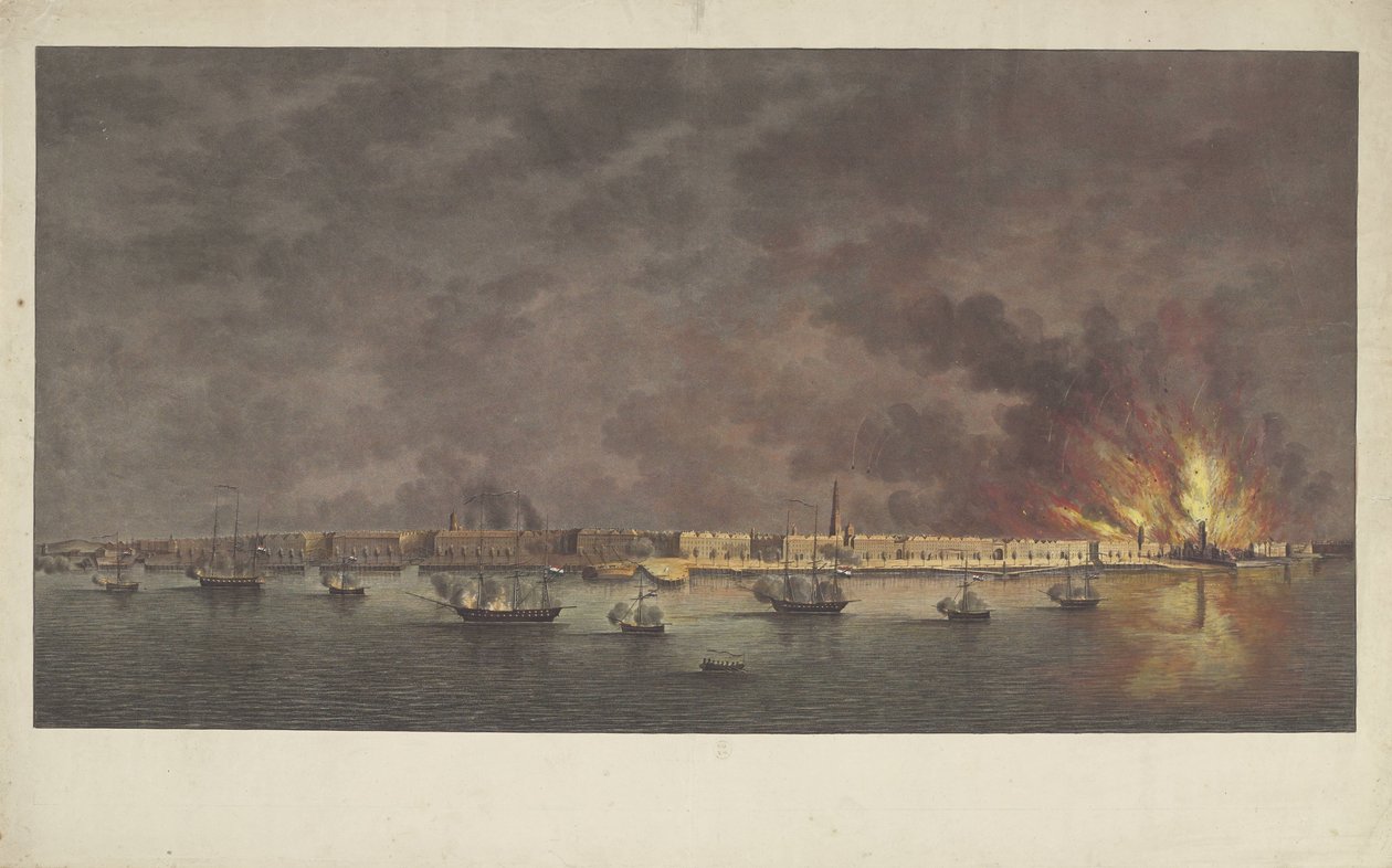 Antwerpen bombázása, 1830 alkotó: Willem Hendrik Hoogkamer