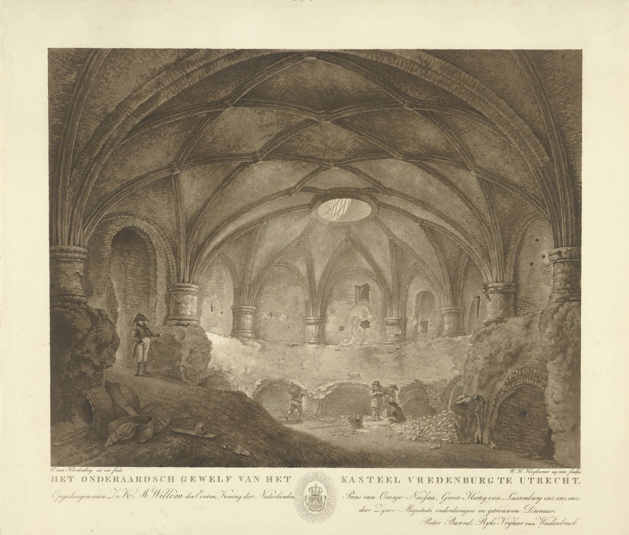 Vredenburg kastély boltozata Az utrechti Vredenburg kastély földalatti boltozata (cím a tárgyon) alkotó: Willem Hendrik Hoogkamer