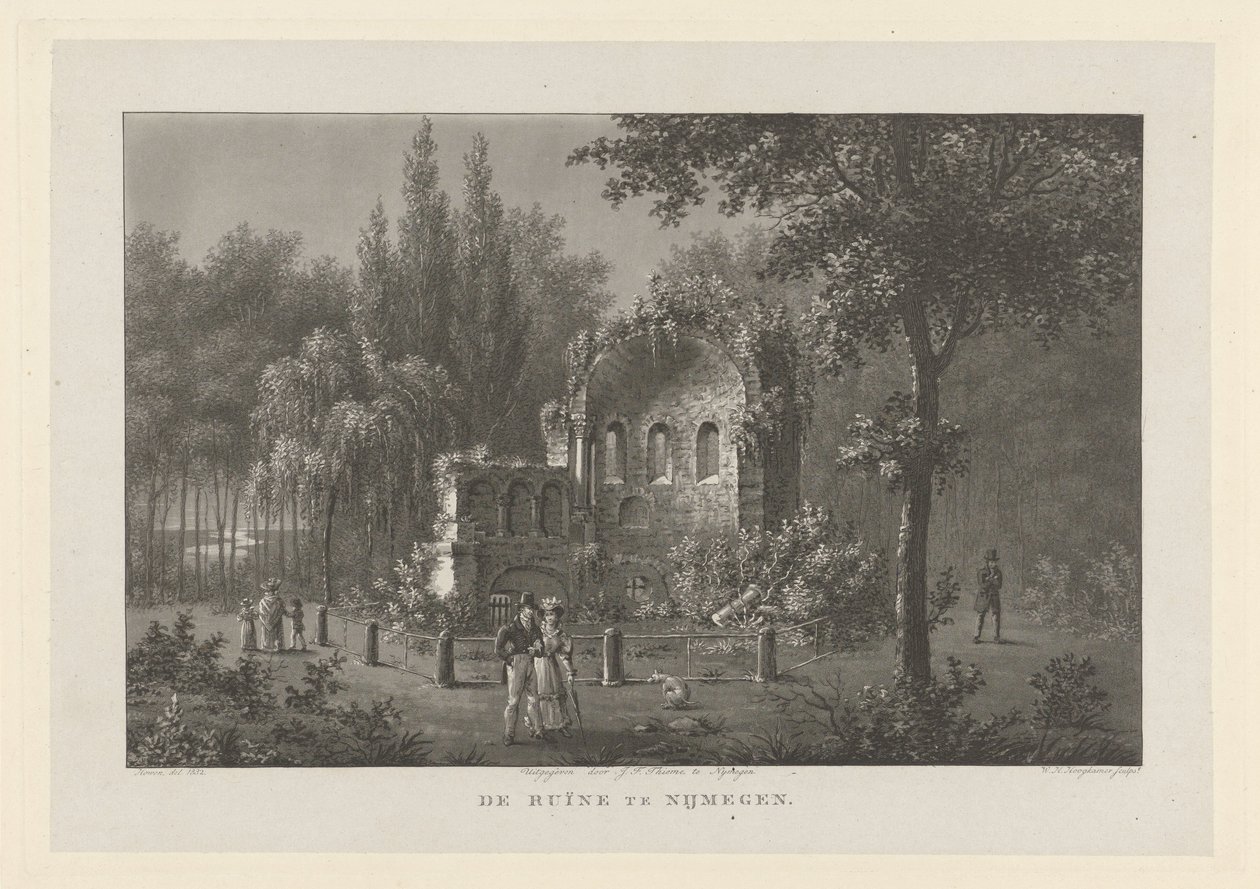 Szent Márton kápolna (Valkhof) Nijmegenben A romok Nijmegenben (cím a tárgyon) alkotó: Willem Hendrik Hoogkamer