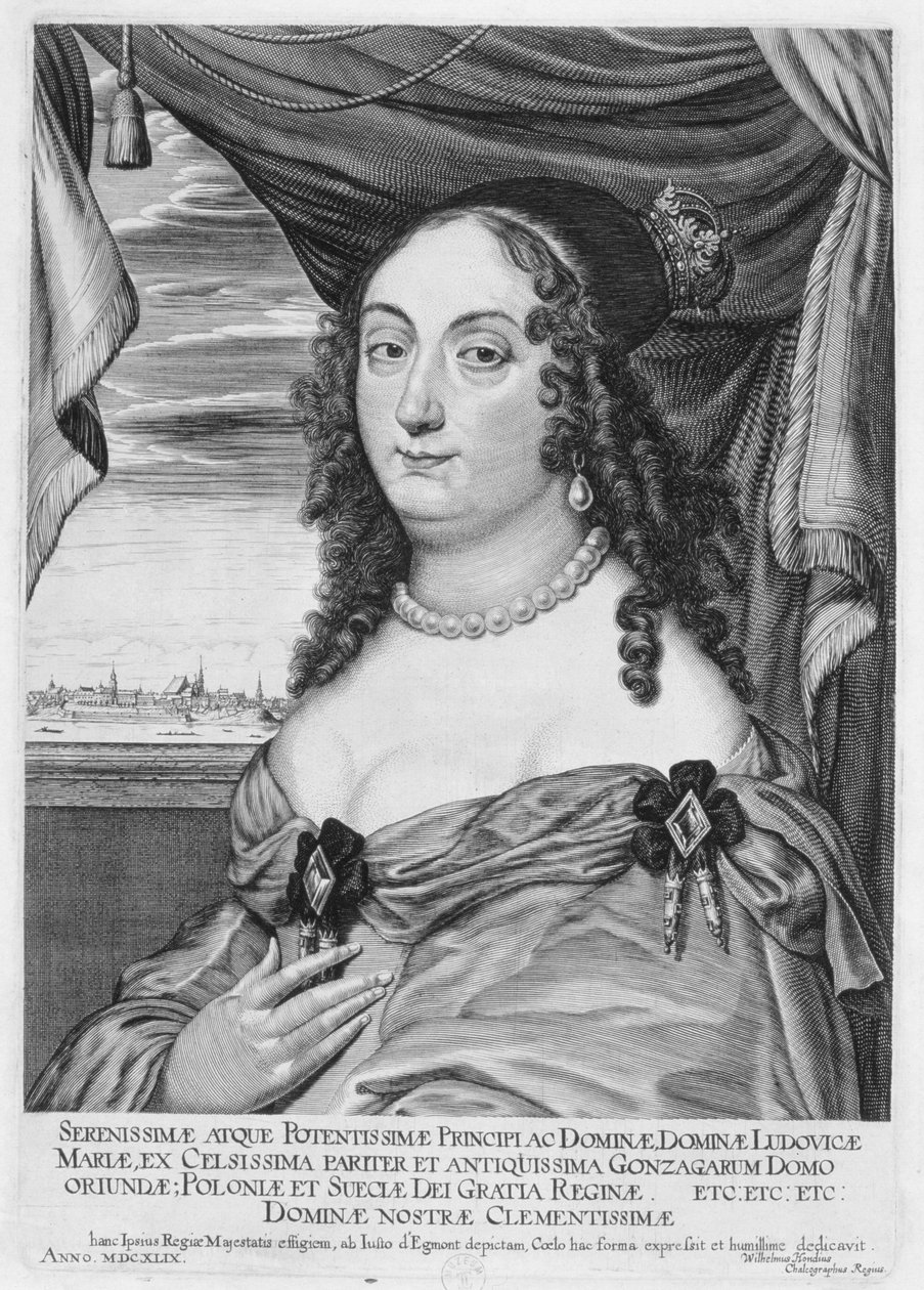 Maria Ludwiga Gonzaga (1611-67) Lengyelország királynője, 1649 alkotó: Willem Hondius