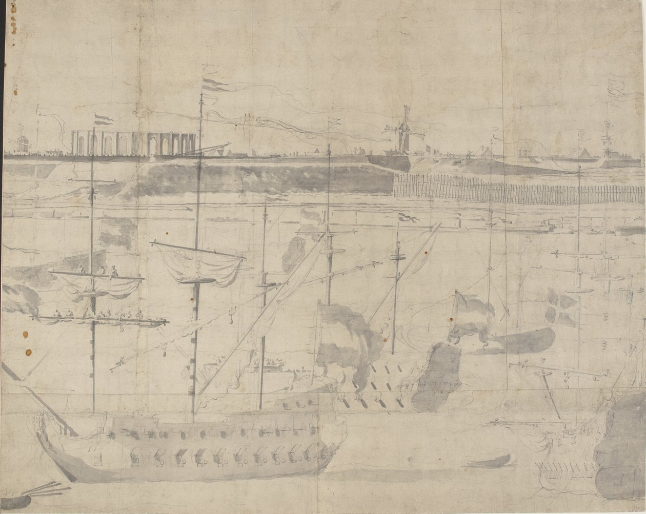 A holland flotta a Copenhagen Red 1658-on alkotó: Willem I van de Velde