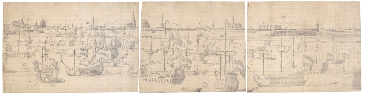 A holland flotta a Copenhagen Red 1658-ban alkotó: Willem I van de Velde