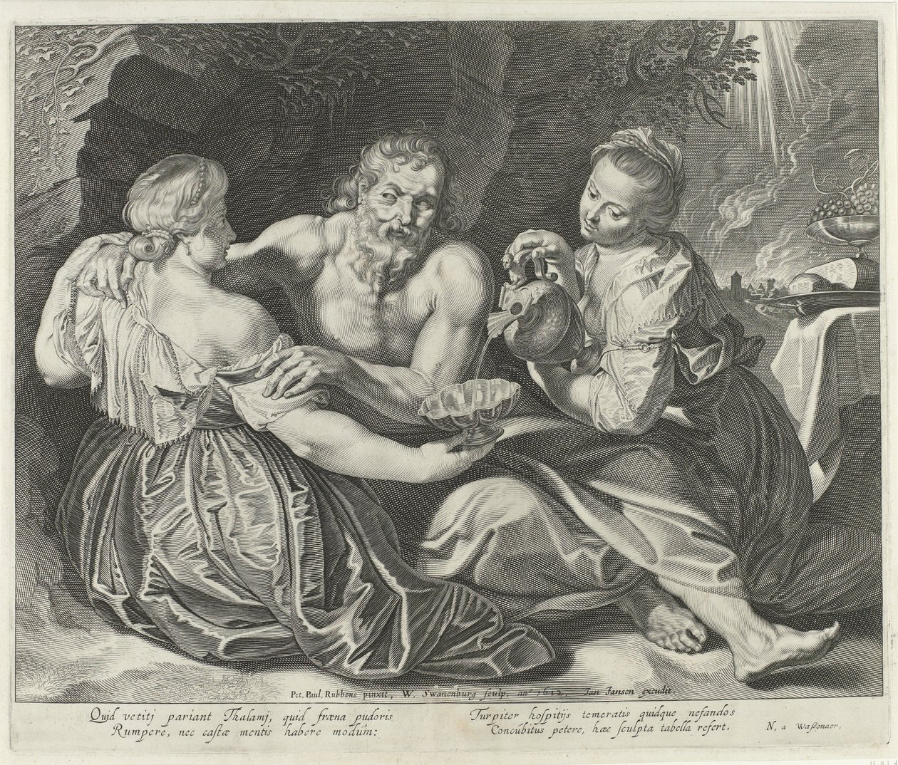 Lót és lányai alkotó: Willem Isaacsz Swanenburg