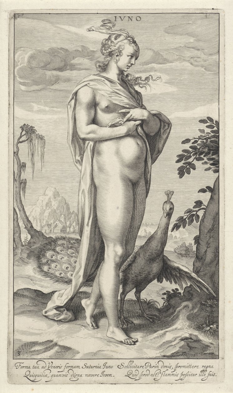Juno pávával Iuno (cím az objektumon) Párizsi ítélet (sorozat címe) alkotó: Willem Isaacsz. van Swanenburg
