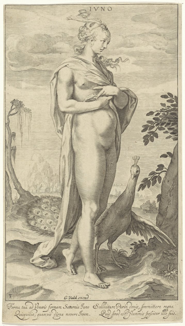 Juno pávával Iuno (cím az objektumon) Párizsi ítélet (sorozat címe) alkotó: Willem Isaacsz. van Swanenburg