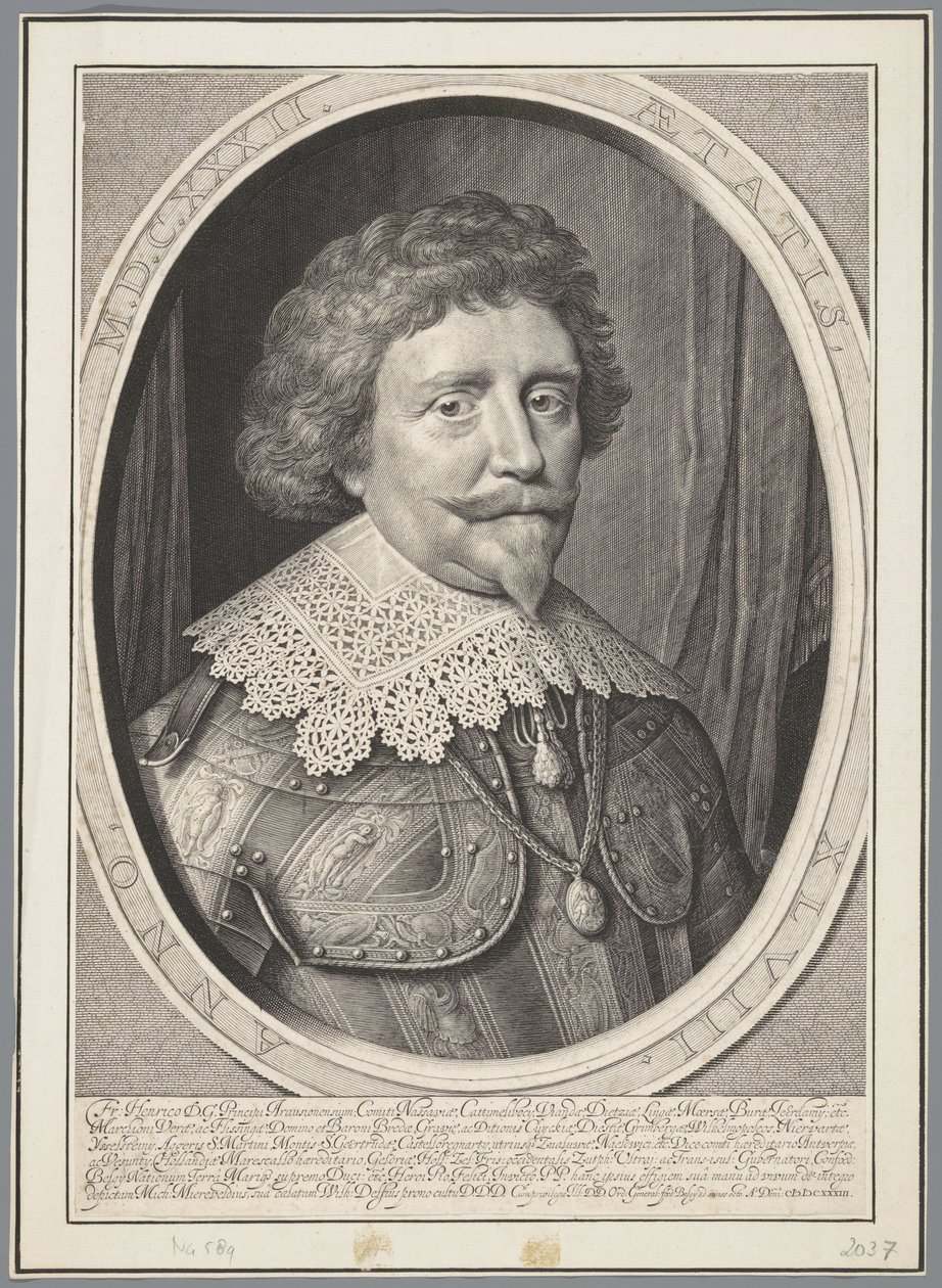 Frederik Hendrik, Orange hercegének portréja 48 évesen alkotó: Willem Jacobsz Delff