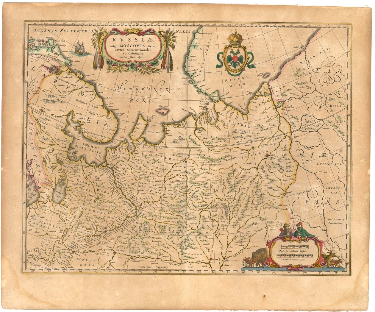 Oroszország térképe: Világtérkép.., 1645 alkotó: Willem Janszoon Blaeu