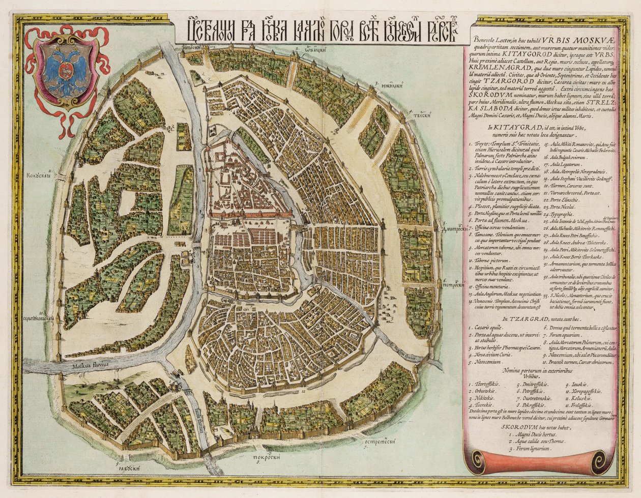 A 16. századi moszkvai Kreml térkép Castellum Urbis Moskvae, 1662 alkotó: Willem Janszoon Blaeu