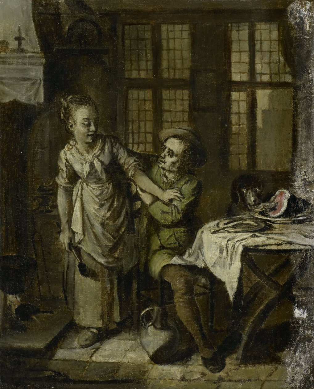 Galáns jelenet a konyhabelsőben alkotó: Willem Joseph Laquy