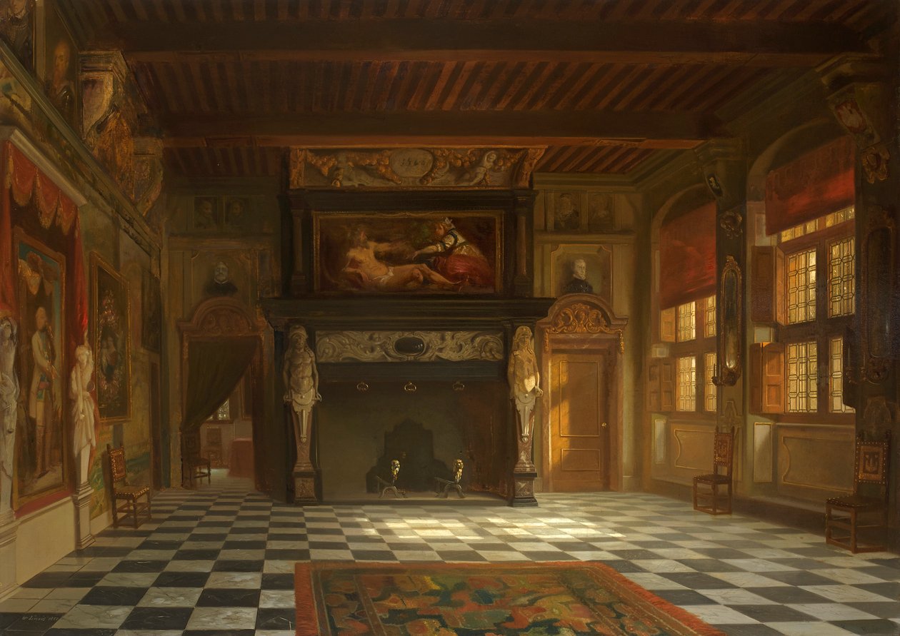 Az antwerpeni városháza Stadhuis esküvői csarnoka, 1852. alkotó: Willem Linnig the Elder