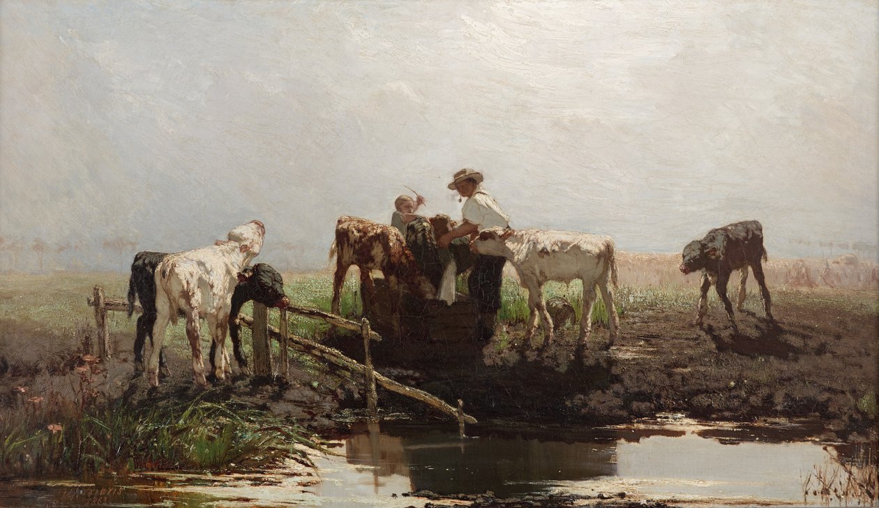 Borjak egy tóban, 1863 alkotó: Willem Maris