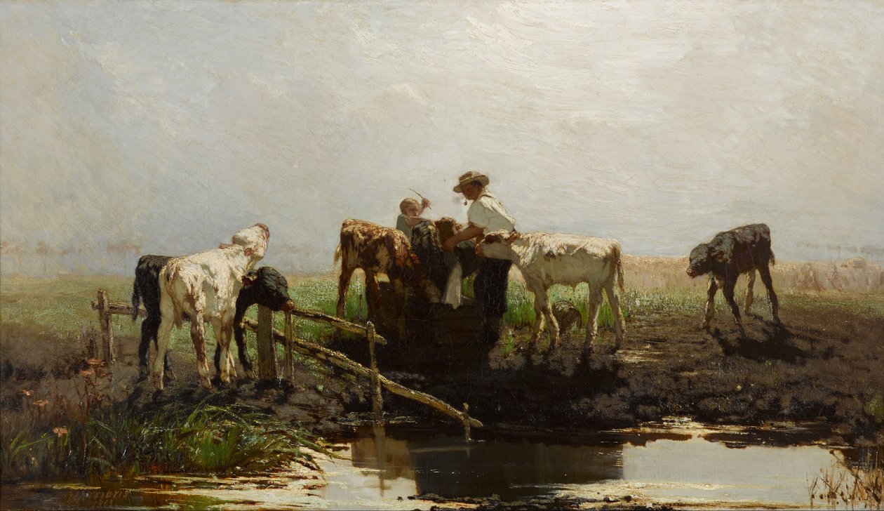 Holland: Borjak a vályúnál Borjak a vályúnál alkotó: Willem Maris