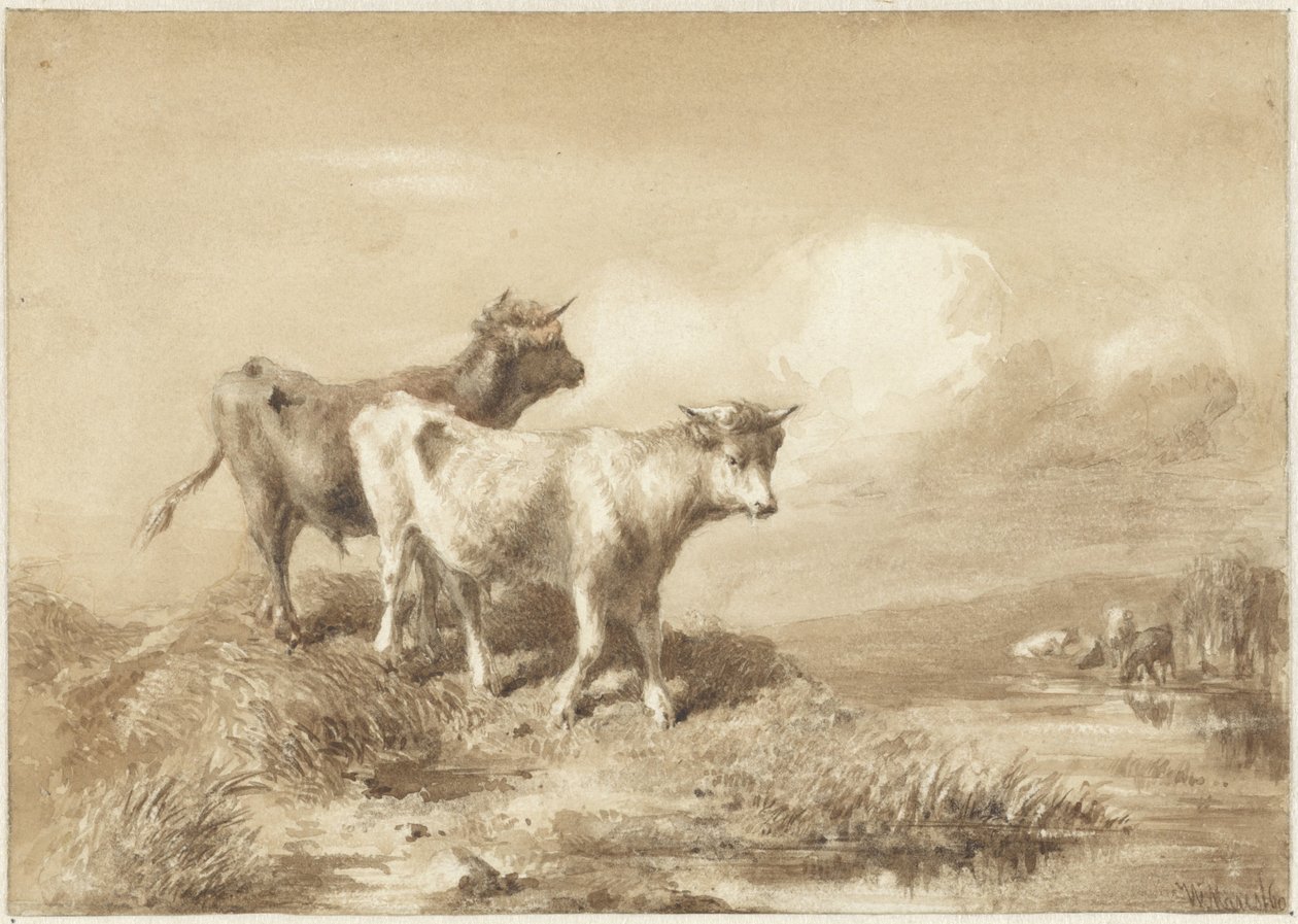Tehenek a víz mellett alkotó: Willem Maris