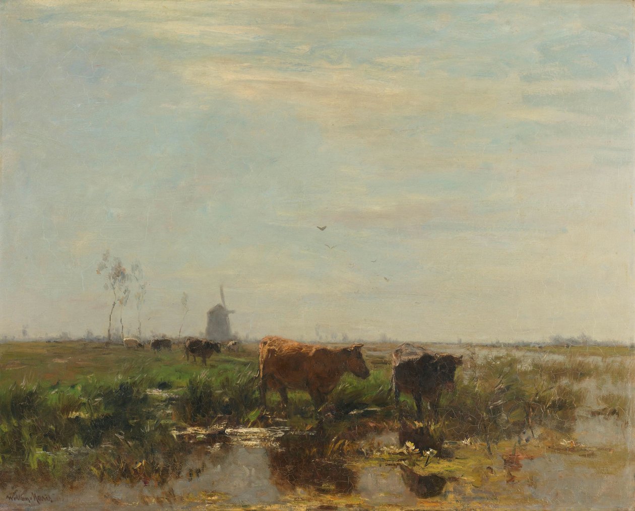 Rét tehenekkel a víz mellett Rét tehenekkel a víz mellett alkotó: Willem Maris