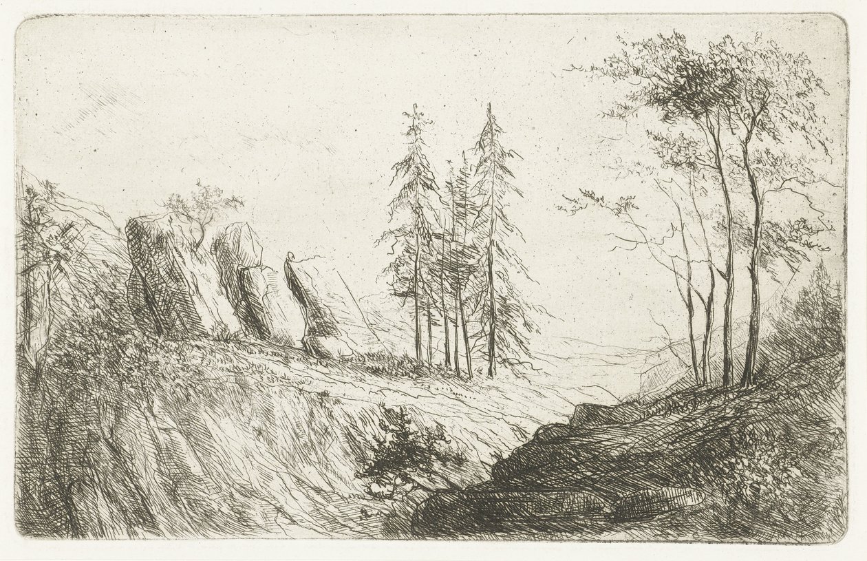 Hegyi táj fákkal alkotó: Willem Matthias Jan van Dielen