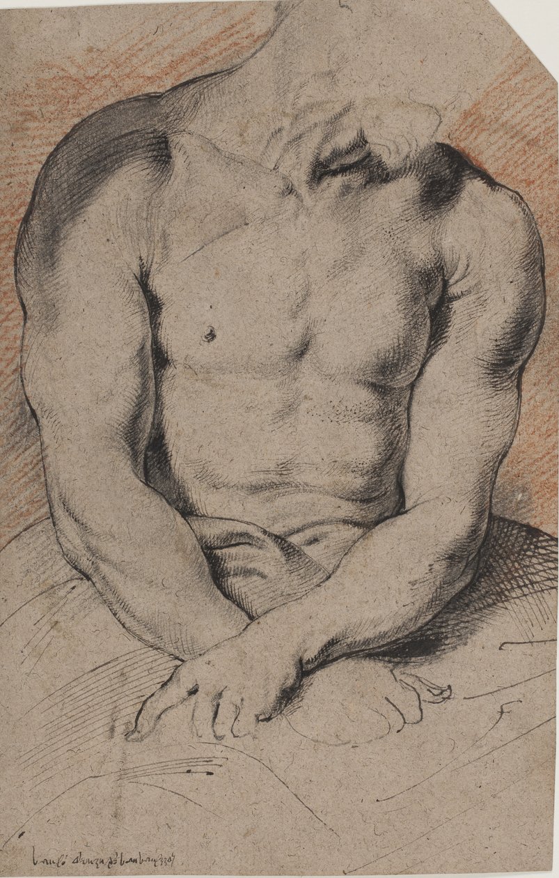A tövissel megkoronázott Krisztus. Krisztus torzója. Van Dyck után alkotó: Willem Panneels