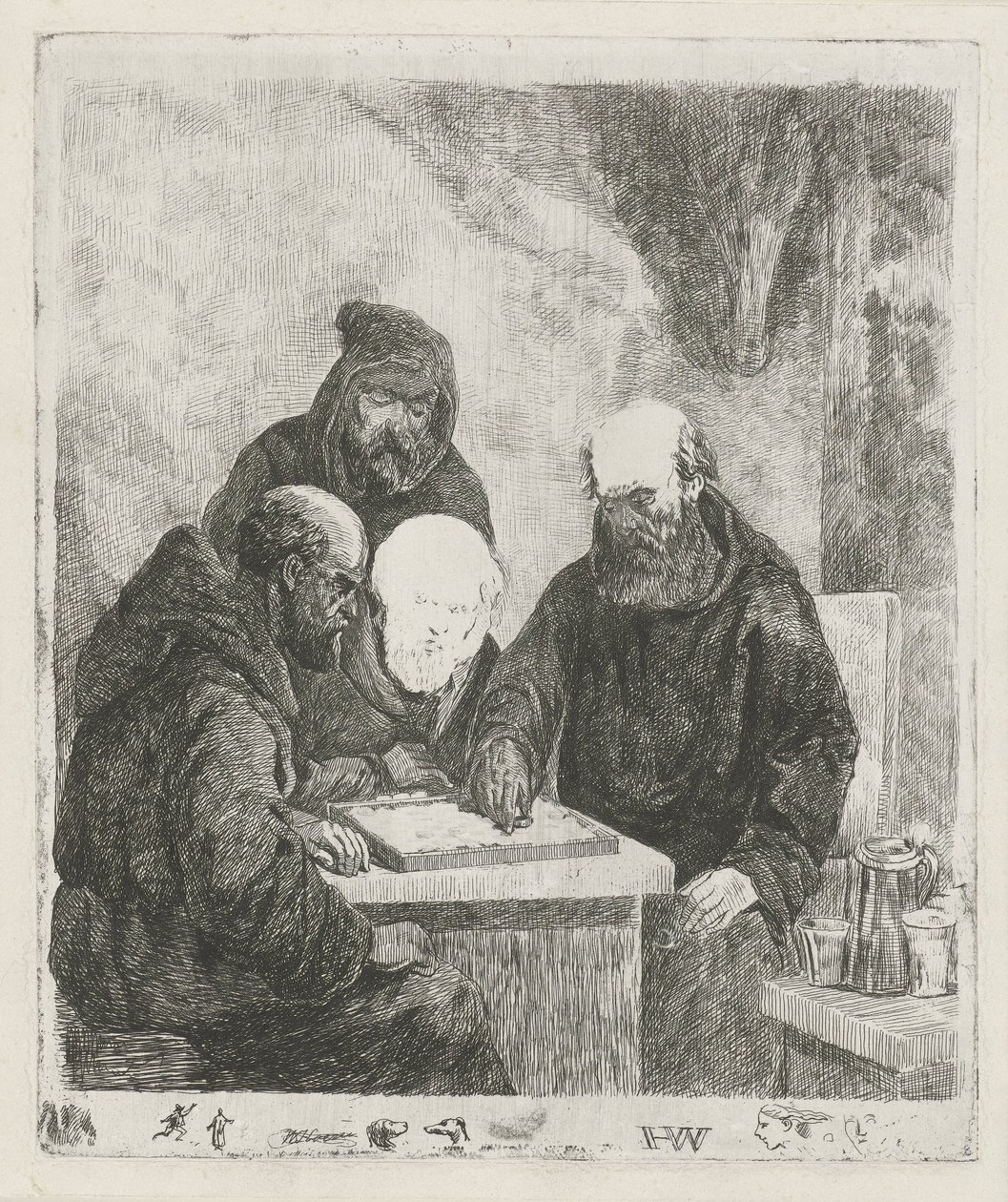 A szerzetesek ellenőrzése alkotó: Willem Pieter Hoevenaar