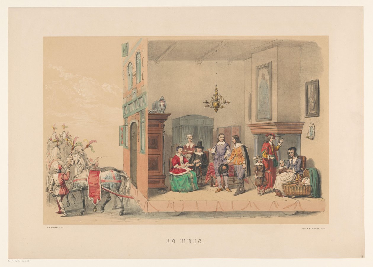 Az utrechti maskarás második csoportja 1856-ban Otthon (cím a tárgyon) Hazánk a 17. század közepe táján, javasolta H.H. diákok, a Mutua Fides tagjai, az Utrechtsche Hoogeschool 220. évfordulója alkalmából, június 25-én alkotó: Willem Pieter Hoevenaar