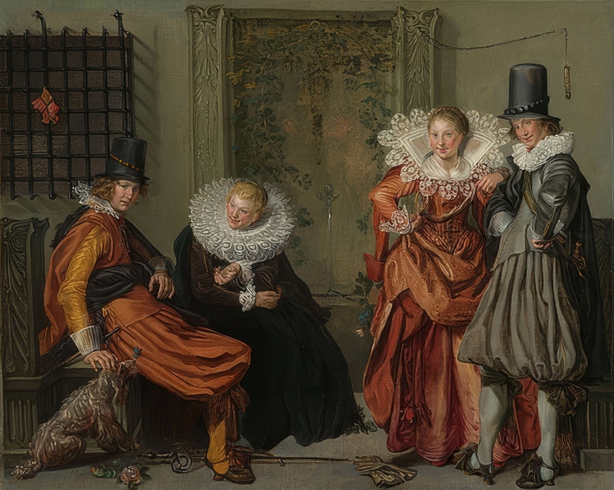 Elegáns pár udvarol egymásnak. 1616-20 körül alkotó: Willem Pietersz Buytewech