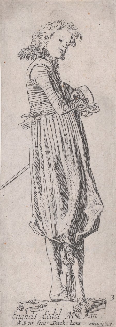 Angol nemes, a különböző országok nemeseitől, 3. tábla, kb. 1615. alkotó: Willem Pietersz. Buytewech