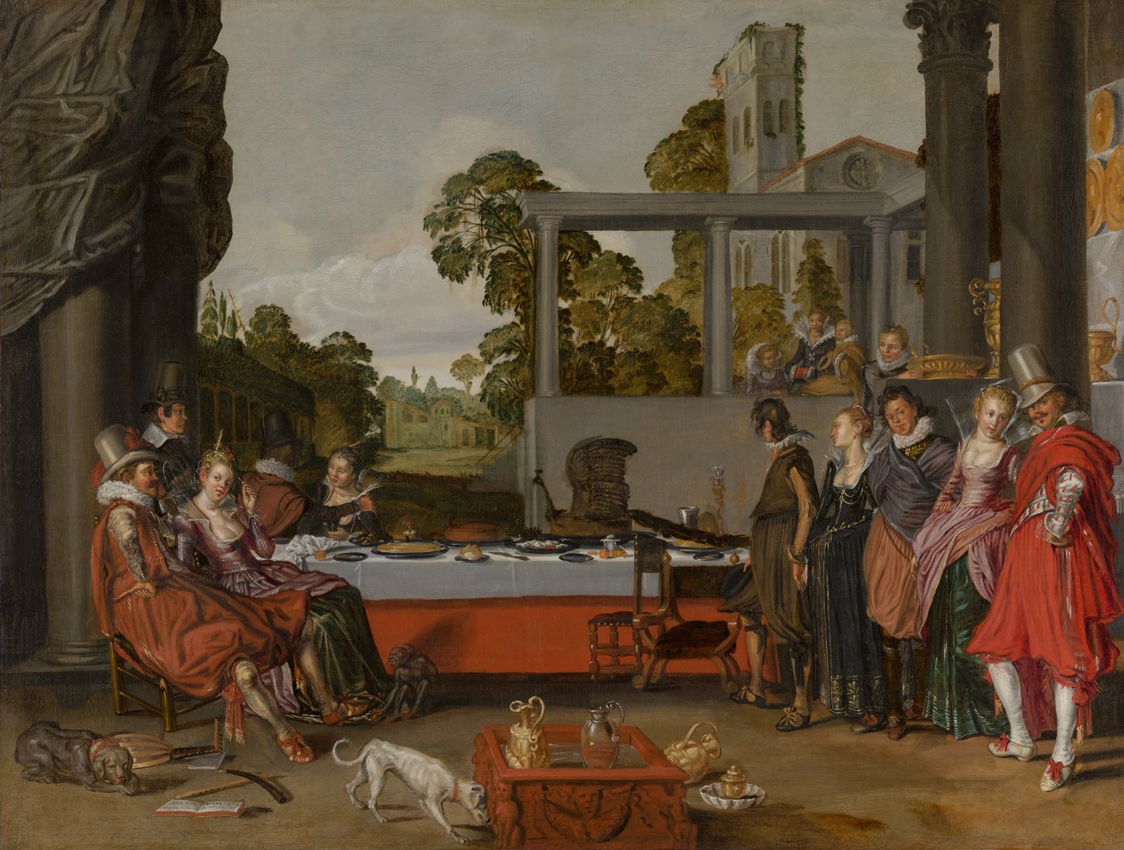 Vidám társaság a teraszon, 1616-17 alkotó: Willem Pietersz Buytewech