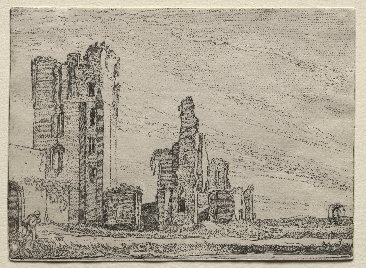 A Huys Te Kleef kastély romjai Haarlem közelében, kb. 1616. alkotó: Willem Pietersz Buytewech