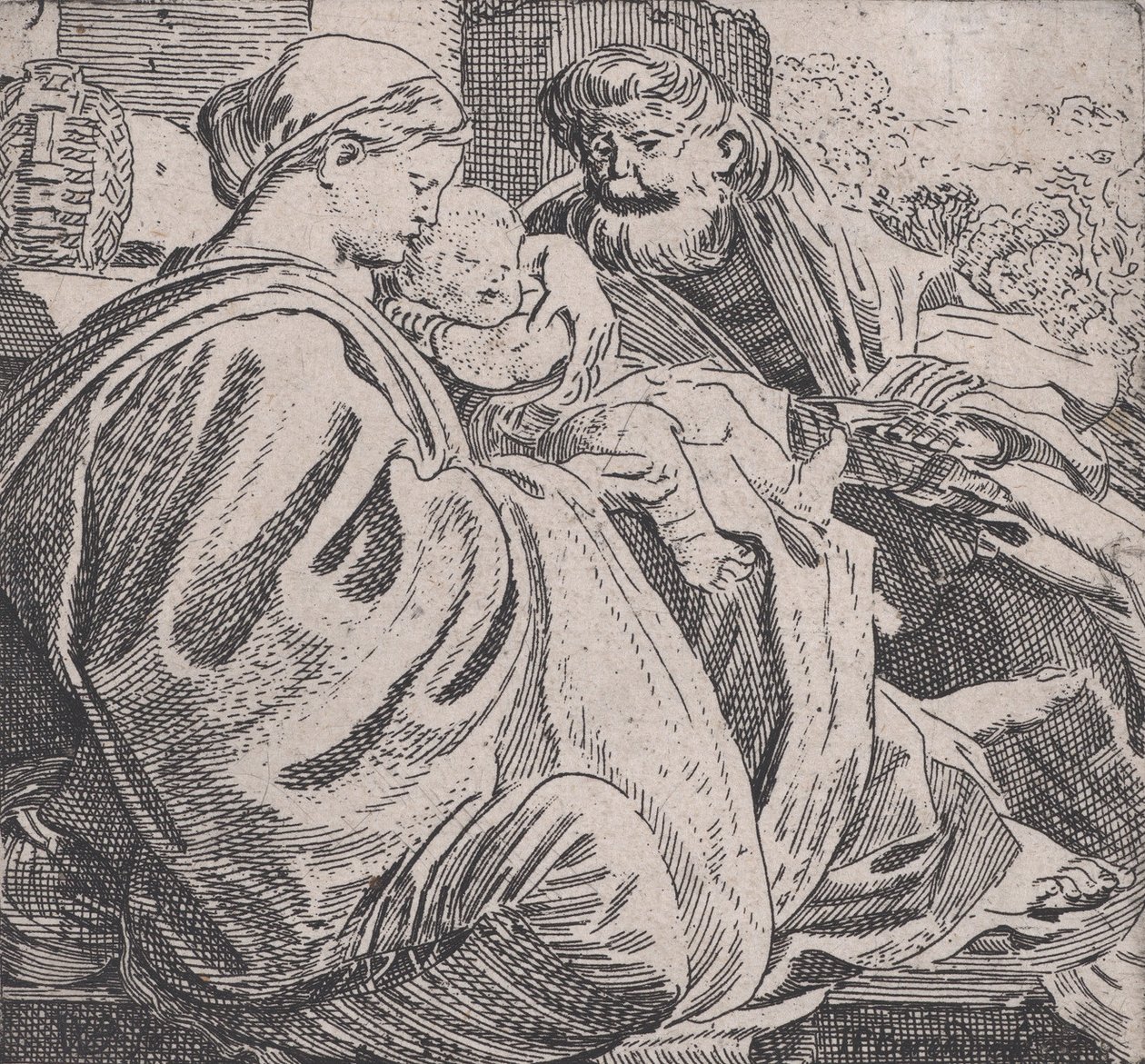 Pihenő Szent Család, kb. 1615. alkotó: Willem Pietersz. Buytewech