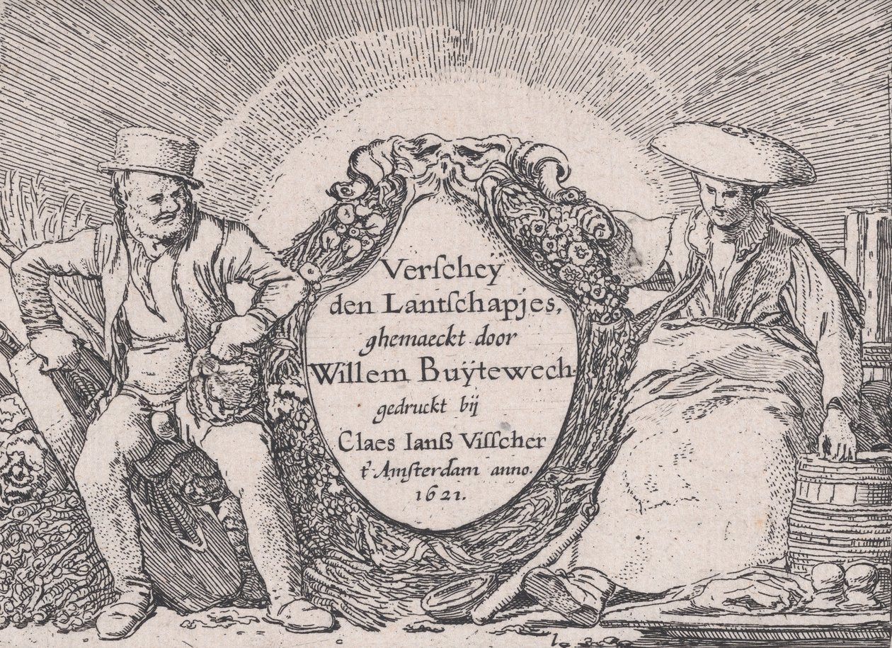 Címlap, Verscheyden Landtschapjes Various Little Landscapes, 1. tábla, kb. 1616, alkotó: Willem Pietersz. Buytewech
